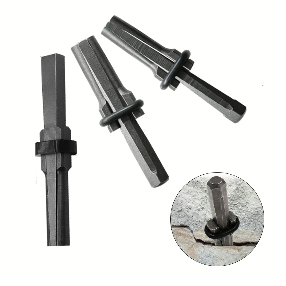 

3pcs Stone Splitting Wedges Concrete Rock Stone Splitter For Stone Rock 16 18 23mm Metal P-lug Wedges Feather Shims Hand Tools