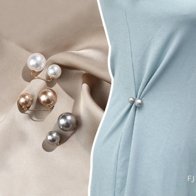 

[YU]Women's Stylish Brooches Waist Big Change Small Pearl Brooch Buckle Fixed Clothes Trousers Waist Button Pin Accessories