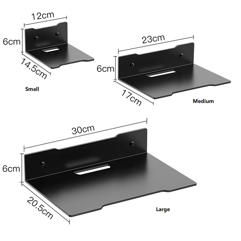 B68A Wall Shelf Holder Floating Shelf Stand Wall Mount Storage Rack For TV Projector Speaker Camera Router Durable , Large