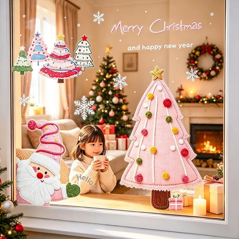 Waterproof Christmas Static Cling Decal Removable Static DIY Glass Window Sticker Festive Atmosphere Decorative Stickers