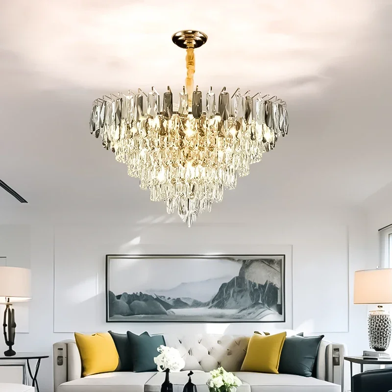 Nordic Hanging Lamps for Dining Room   Circular Crystal Chandelier for Bedroom Designer Living Room Hanging  Chandelier Luxury