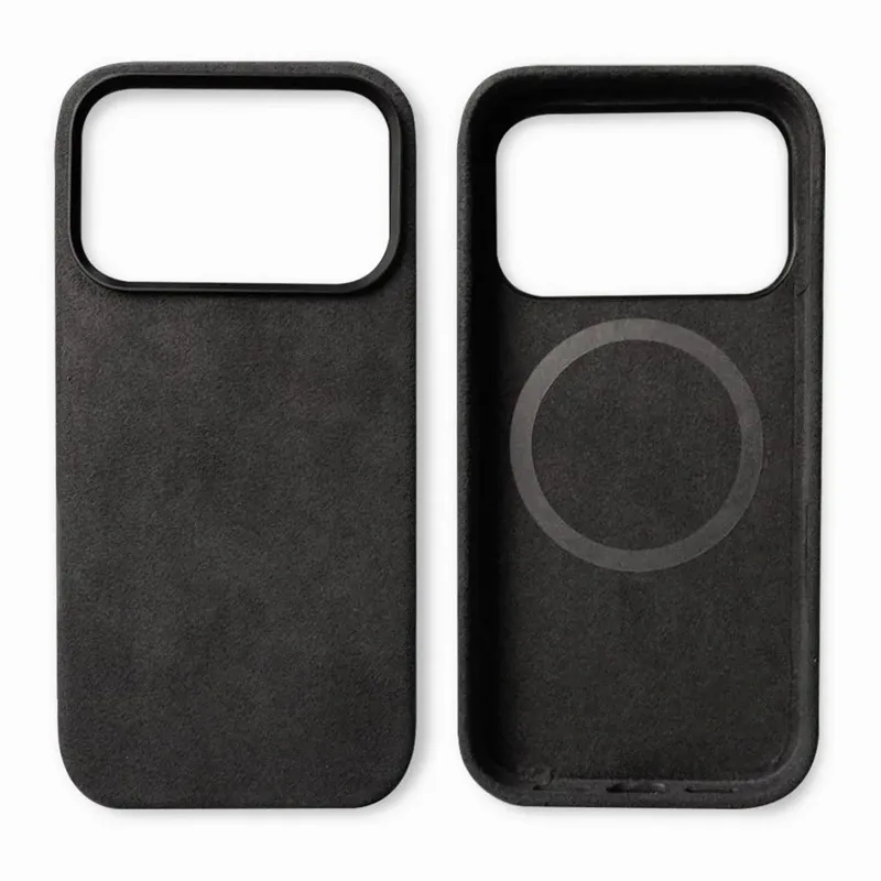 For Magsafe Magnetic Charging Case for iPhone 17 18 Pro Max 12 13 14 15 16 Air Imported Suede Leather Metal Buttons Cover