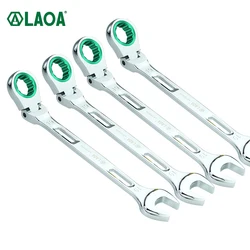 LAOA Active Head Adjustable Ratchet Wrench Quick Ratchet Open Torx Wrench Dual-purpose Double-ended Labor-saving Wrench