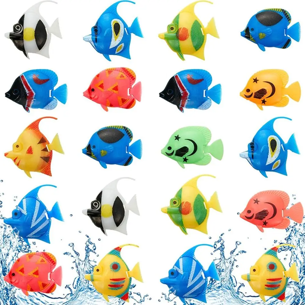 Decorações artificiais de aquário de plástico tropical, Pequenos peixes flutuantes, Peixes tropicais falsos vívidos, 10pcs