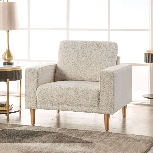 

Modern Velvet Accent Armchair for Living Room-Ergonomic Design with Metal Legs Stylish and Comfortable Furniture