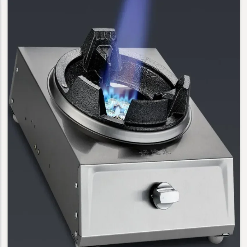 موقد غاز فردي مزدوج من الفولاذ المقاوم للصدأ عالي الضغط غاز البترول المسال الطبخ المنزلي التجاري CBD