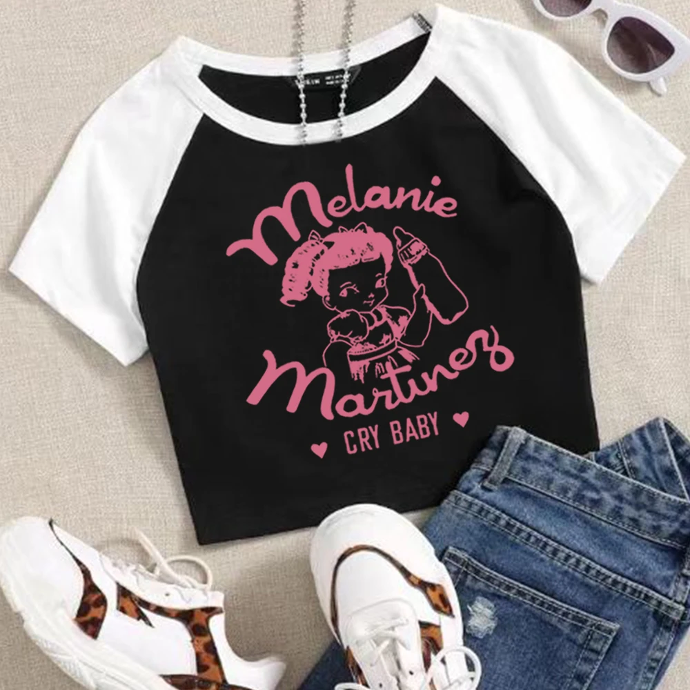 Melanie Martinez Cry Baby Woman's Crop T-Shirt Popular Music Girls Fashion O-Neck Short Sleeves Shirts