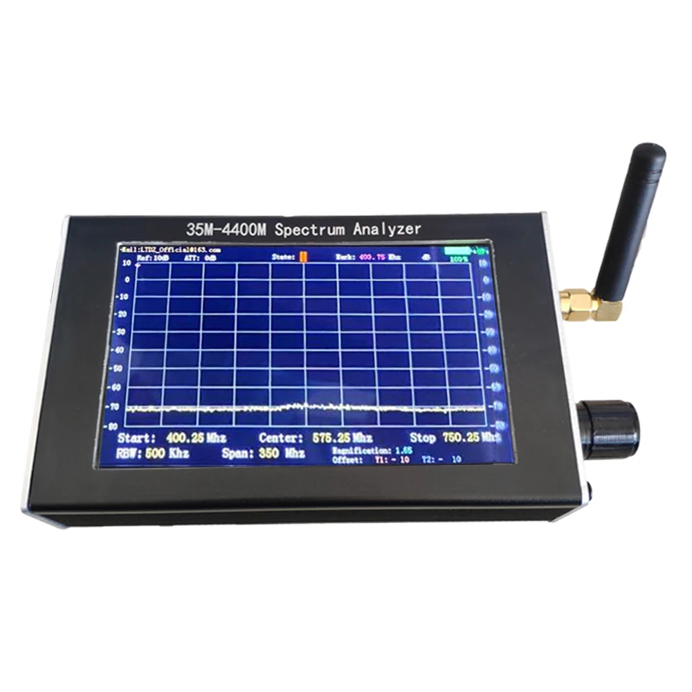 35M-4400MHz Spectrum Analyzer 4.3Inch LCD Screen Professional Handheld Simple Spectrum Analyzer Measurement of Interphone Signal