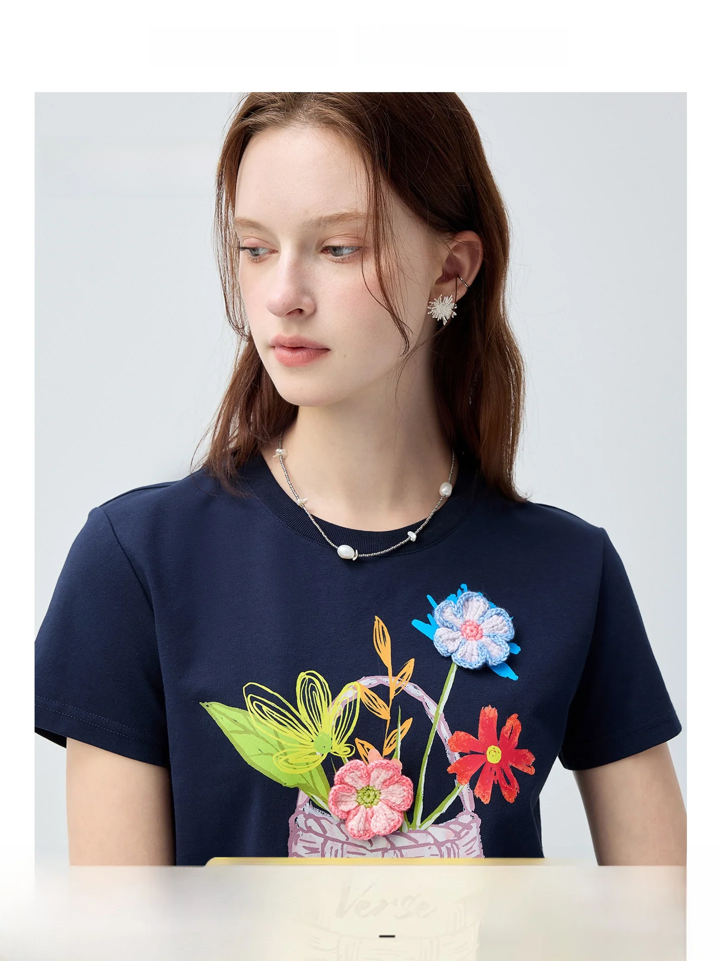 

plus Size Slim Fit Short Sleeve T-Shirt Commute Style Korean Version Printed Casual Top for plus Size Women Summer Wear