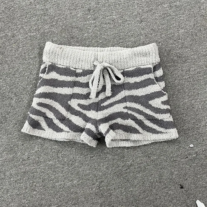 

Милые винтажные готические модные универсальные мини-плюшевые шорты, повседневные классические уличные сексуальные мини-шорты в стиле пикантной девушки с принтом зебры