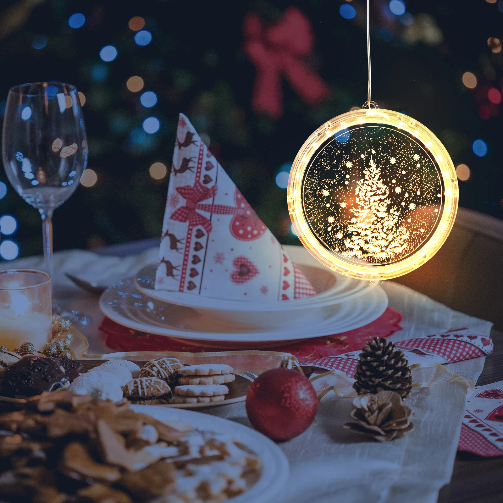 

Christmas Window Light Hollowed Xmas Adornment Party Holiday Decoration Glow Acrylic Decorative Lamp Indoor Bedroom Door