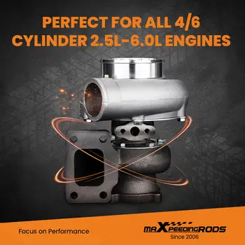 Turbodmychadlo chlazené vodou a olejem s přírubou AR 0,63 s ochranou proti přepětí GT3582 GT35 T3 6 nejlepší prodej Turbo Fiesta kompresor - №5