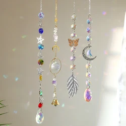 1Pc/4Pcs Crystal Suncatcher Star Moon Butterfly FeatherPrism Ball Light Decoration Home Window Room Wind Chime HangingDecoration