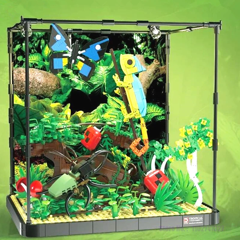 Tropical Rain Forest Fishtank Aquarium Building Sets Creative Model Collectible Ocean Exploration Diy Toys For Adults Boys Girls