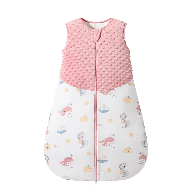 Baby Sleeping Bag 1.5Tog Soft Cartoon Print Vest Sleep Sack For 0-2 Years Newborn Infant Sleepsack