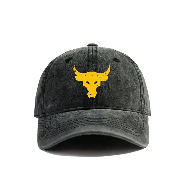 New Dwayne Johnson Brahma Bull Baseball Cap Summer Distressed Dad Hats Men Outdoor Adjustable Cotton Caps Outdoor Sun Protection