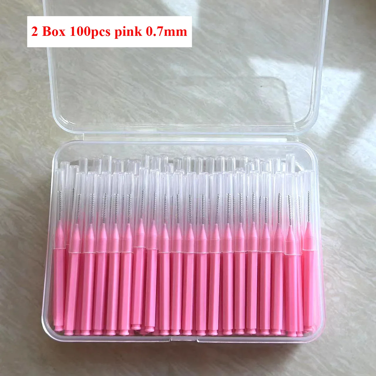 100/200 Stuks Doos Rager 0.6-1.5Mm Reiniging Tussen Tanden Mondverzorging Orthodontische I Vorm Tandzijde I-type push pull