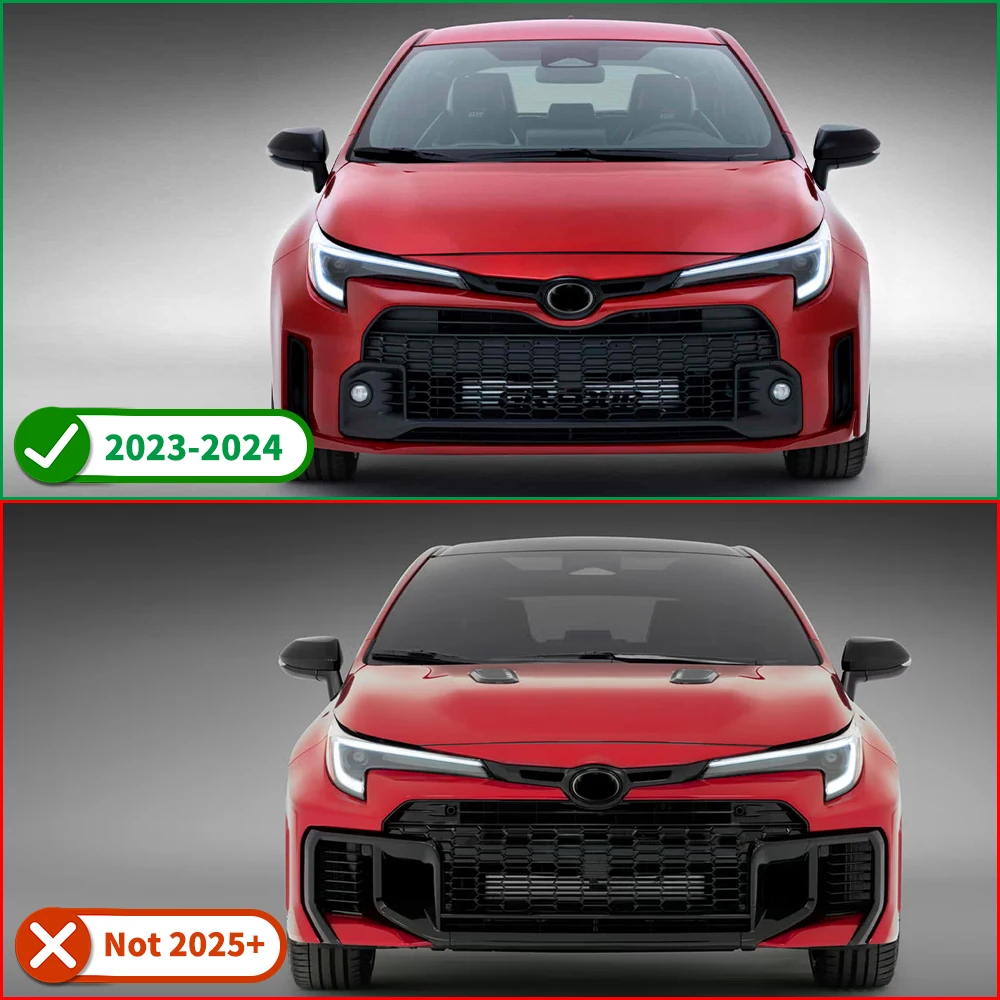 DRY Carbon Fiber Car Front Bumper Grille Upper Duct Strip Panel Cover Trim Exterior Accessories For Toyota GR Corolla 2023 2024