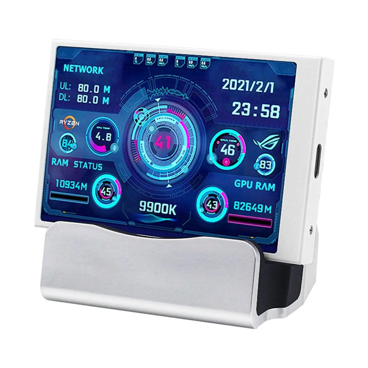 a60i]-35-inch-ips-mini-secondary-screen-computer-cpu-gpu-ram-hdd-data-monitor-type-c-lcd-monitor-with-stand