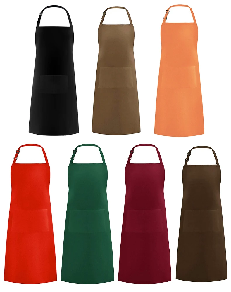 Kochschürze Aus Polyester – Verstellbar, Mit 2 Taschen, Schwarz, Für Damen & Herren