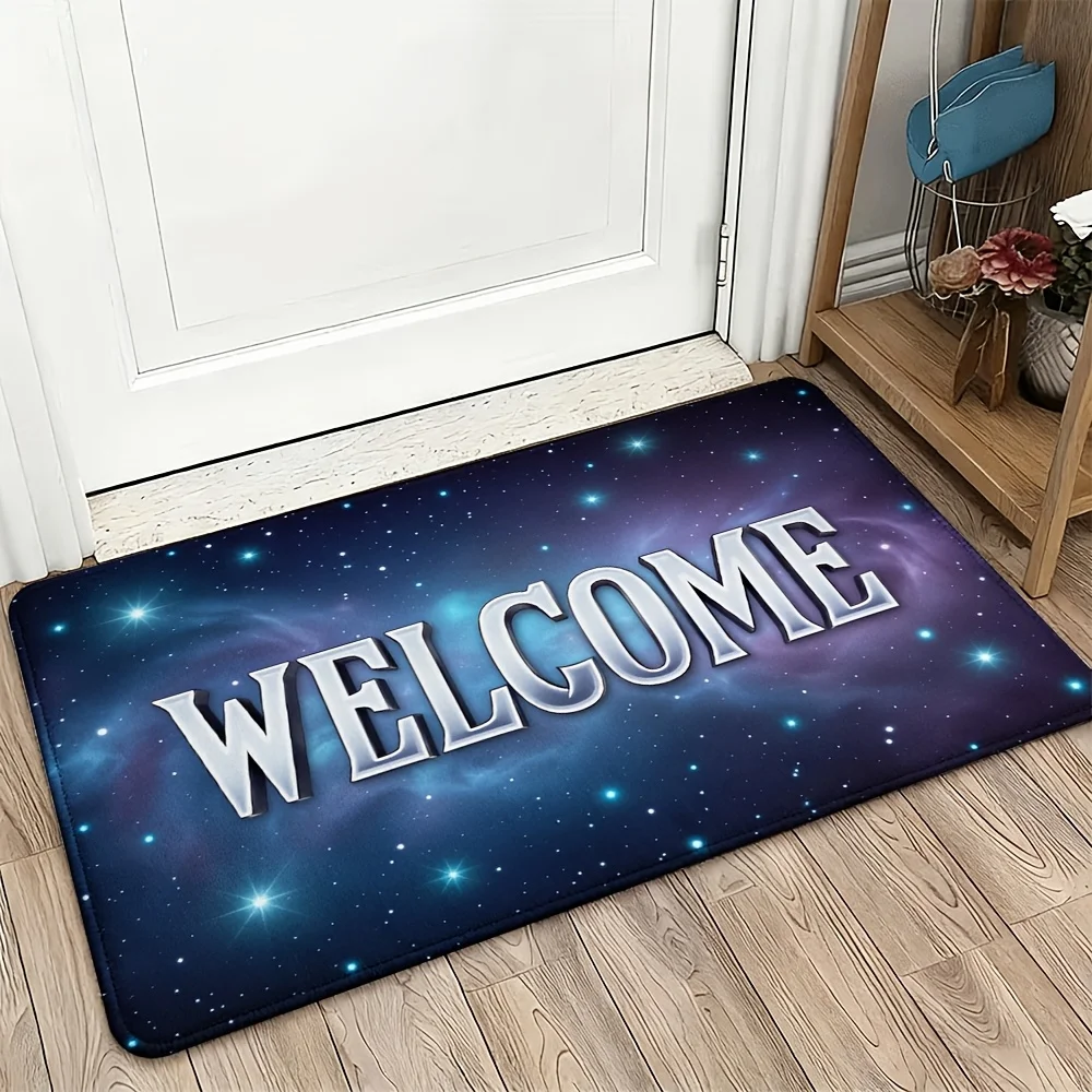 Luxury Galaxy Welcome Doormat Mat for Home Entrance Decor Cosmic Stellar Star Porch Rug 40x60cm Indoor Outdoor Use Durable Mat