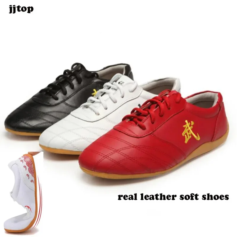 

real leather Martial Arts Shoes Chinese Kung Fu wushu shoes Sport Tai Chi General anti-skidding shoes for Men Women boy girl