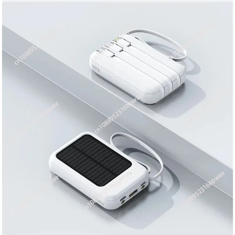 The solar power bank comes with a 20000 mAh camping portable large capacity mobile power supply