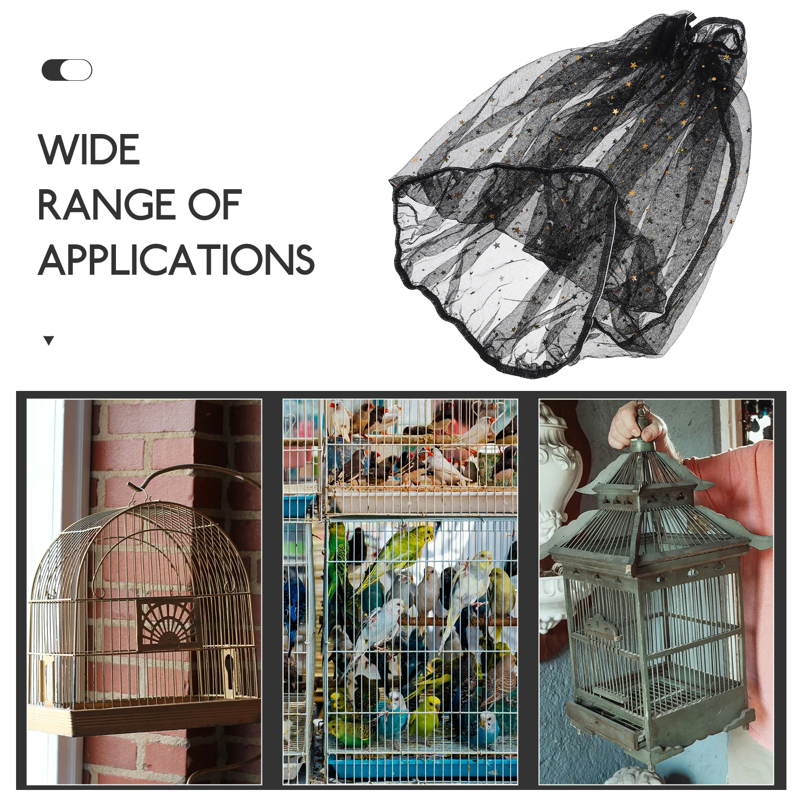 

Bird Cage Cover Protective Netting Parrot Budgerigar XXL 150-220cm 35cm High Breathable Splash Proof Easy Clean Pet Supplies