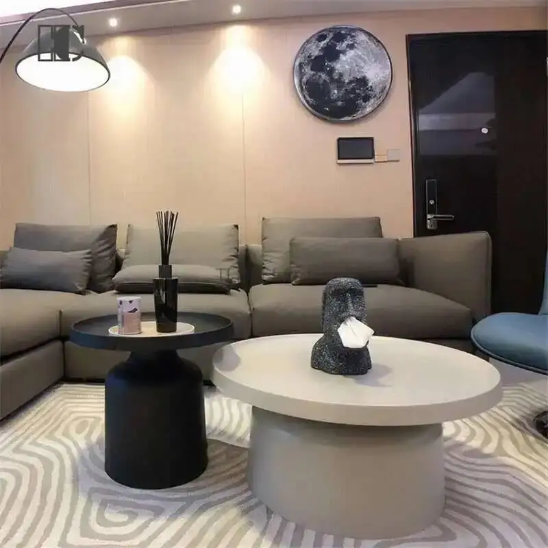 Living Nordic Room Coffee Table Wrought Iron Round Leisure Home Modern Minimalist Designer Side Table for Bedroom Combination