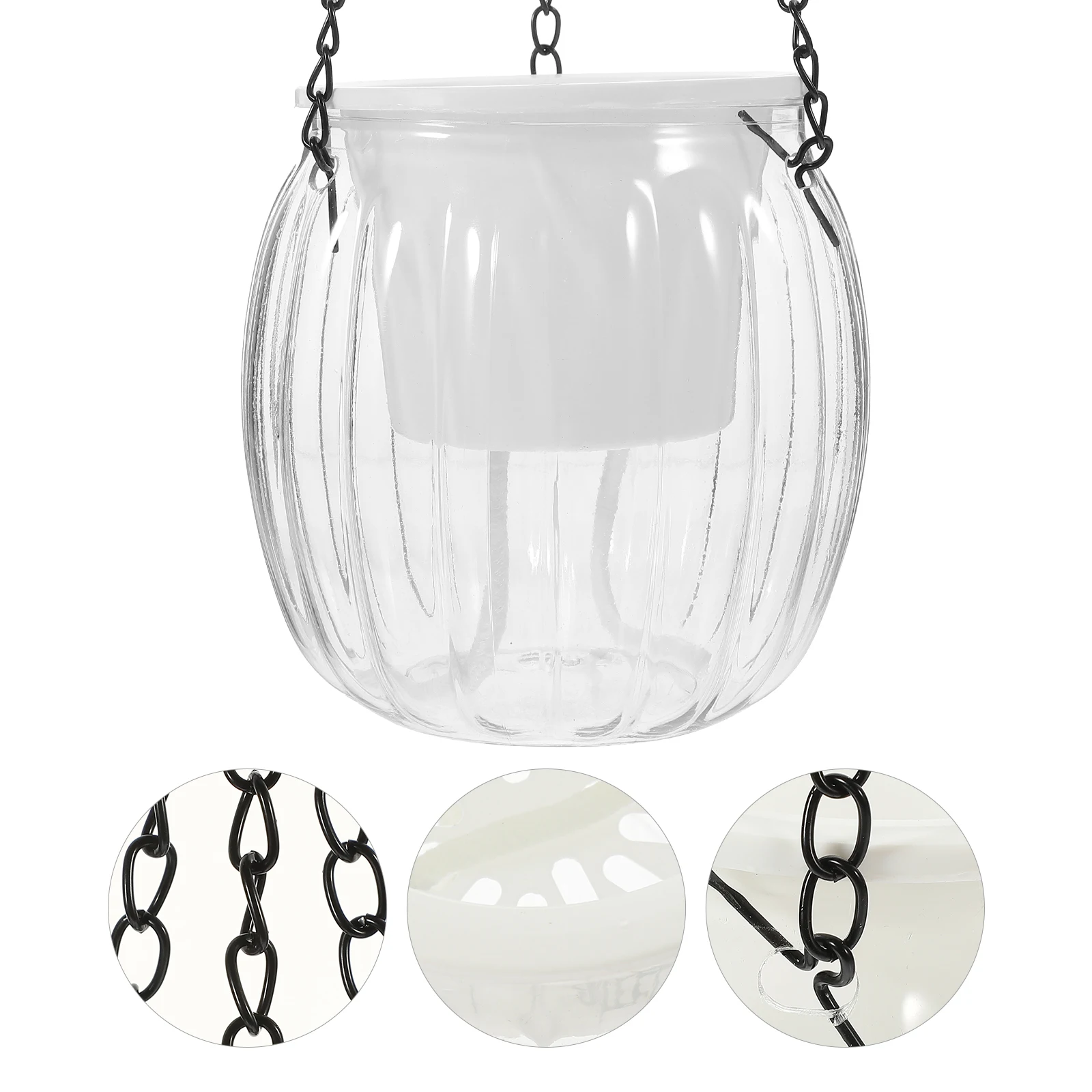 

Hydroponic Flower Pot Self Watering Hanging Planter Transparent Grey Thickened Design Balcony Indoor Plants Nursery Pots