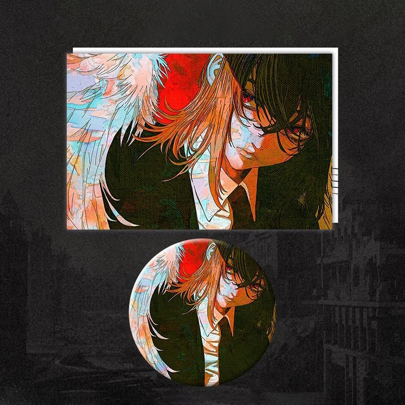 Anime película motosierra hombre Ángel diablo Yonezu Kenshi Cosplay insignia broche postal figura solapa Pins ropa mochila accesorio de moda