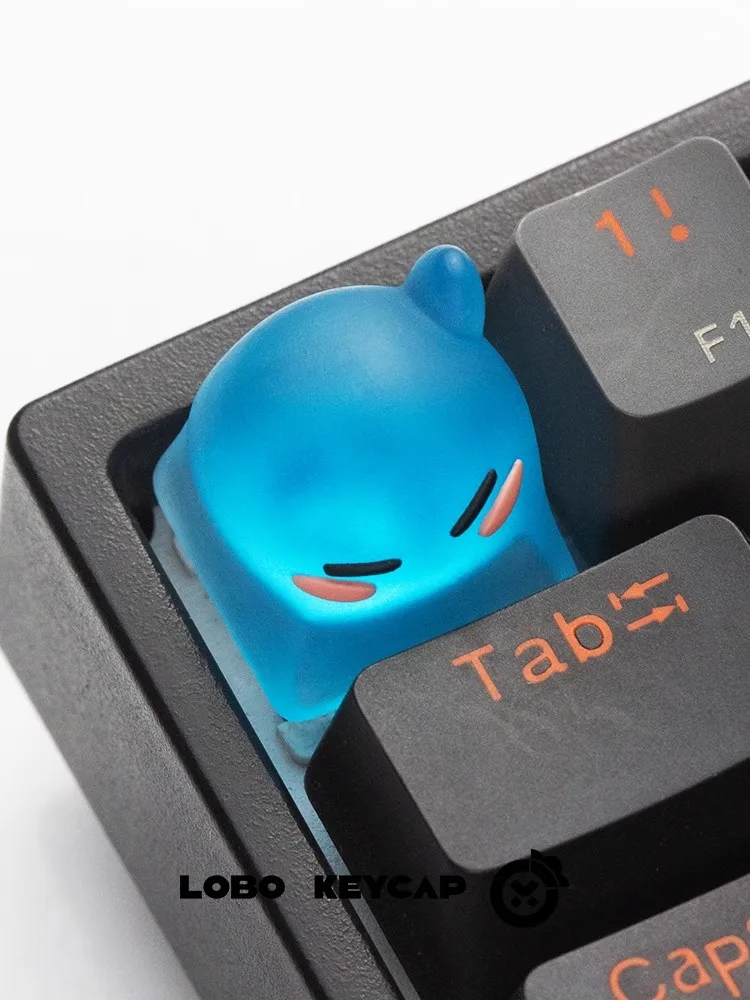 Slime Artisan Keycap Mechanical Keyboard Accessories Resin Art Cute Cartoon Blue Computer Accessories Keycap Customization Gift