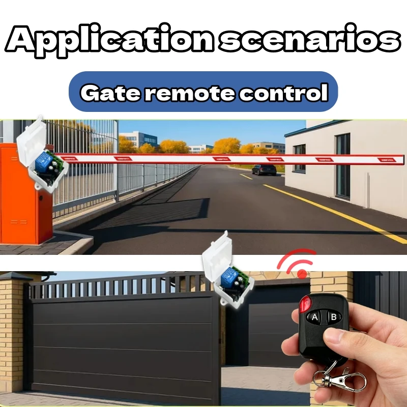 AC 220V 433MHz RF 1-Channel Wireless Relay Receiver Garage Door Transmitter Remote Control Switch