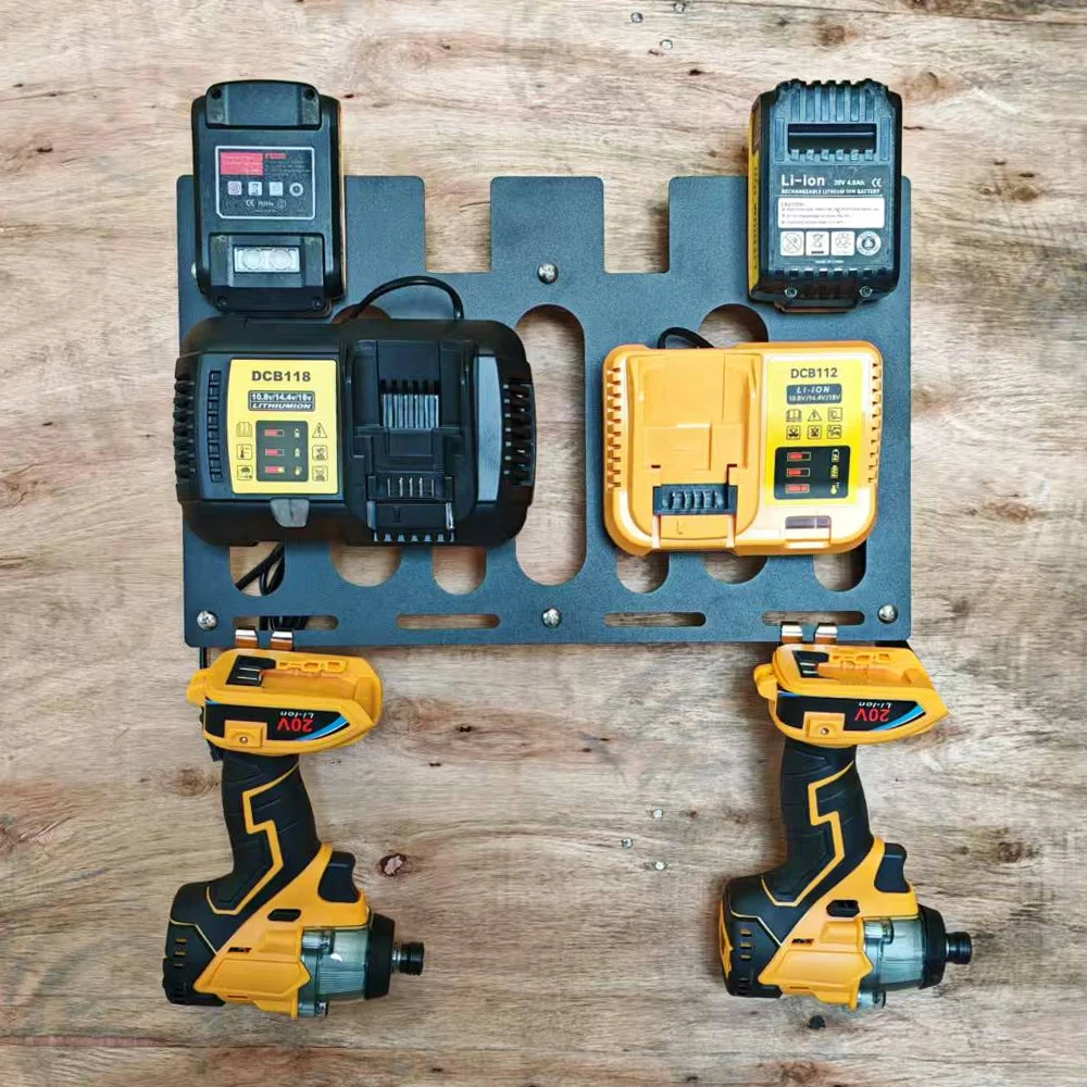 

Multi functional Wall Mount Bracket For DeWalt Battery Case Holder Charger Power Tool Drill Fixed Storage DCB112 DCB118 DCB206