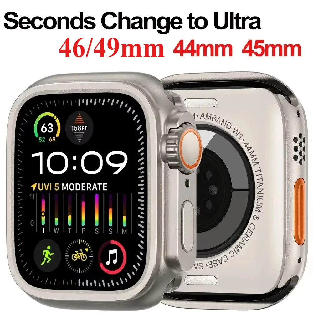 Alloy Case For Apple Watch Series 11 10 9 8 7 46 45mm Seconds Change to Ultra 3/2/1 49mm Protection Shell iWatch 6 5 4 SE 44mm