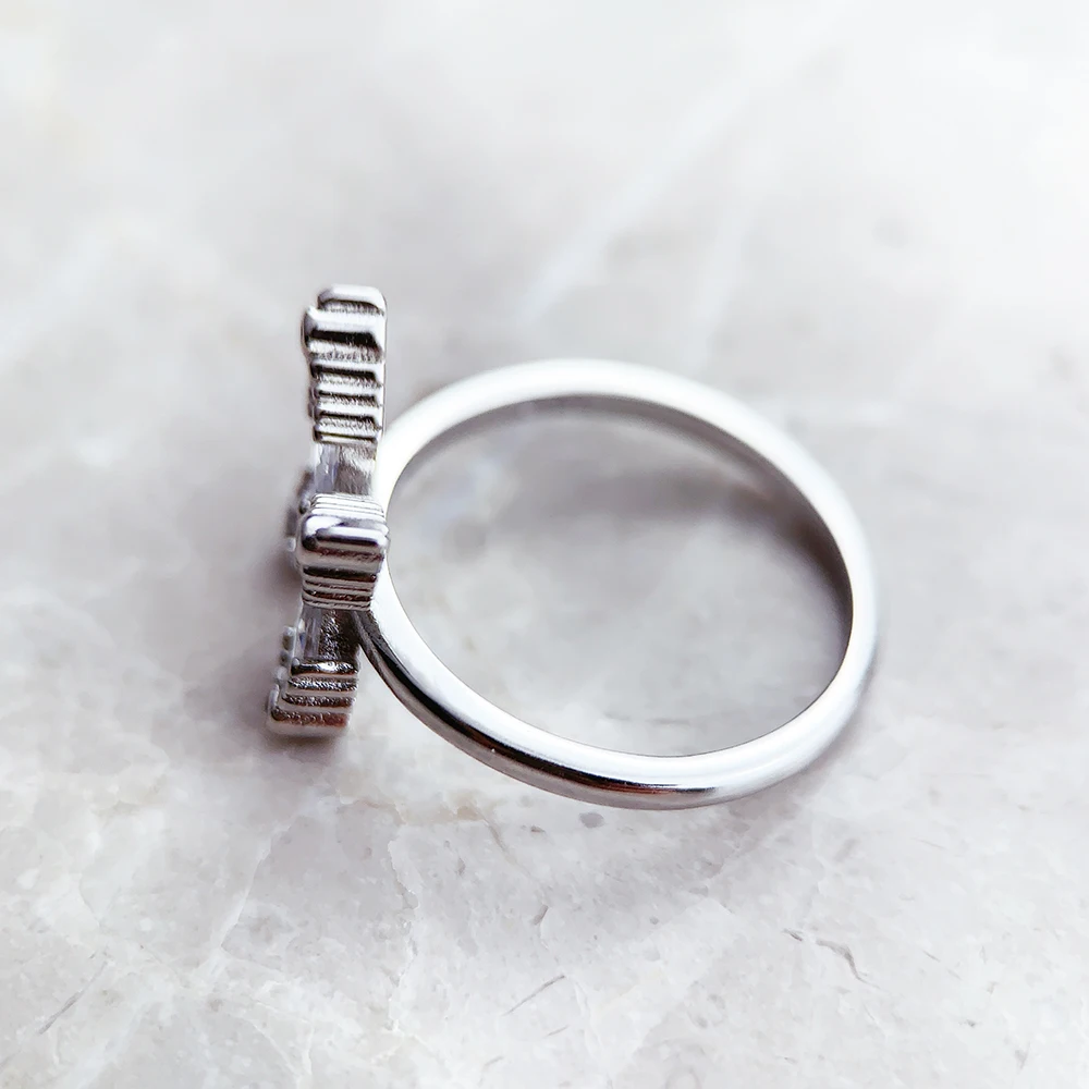 Ring Happy Butterfly White Stones Europe Fine Jewerly For Women Summer Romantic Gift In 925 Sterling Silver image 4