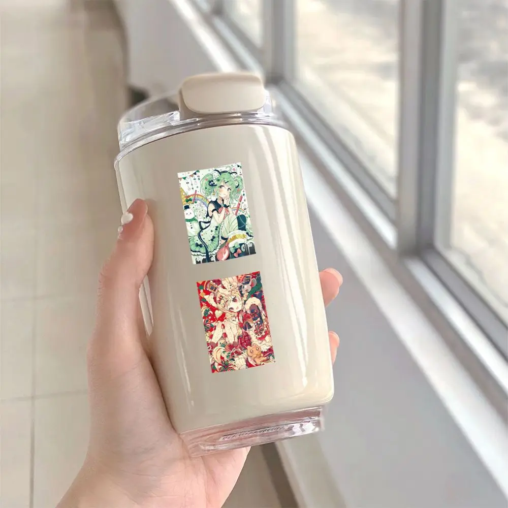 50pcs/60pcs Sweet Girl Mini Poster Stickers Bag Cute Fresh Cartoon Decoration Desktop Handbook Stickers