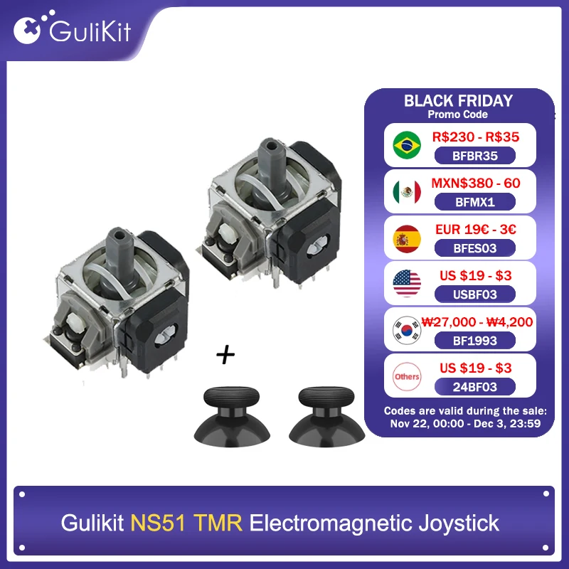 Gulikit NS51 TMR Electromagnetic Joystick for Switch Pro PS5 PS4 Xbox Series Controller Low Power Design for Repair Replacement