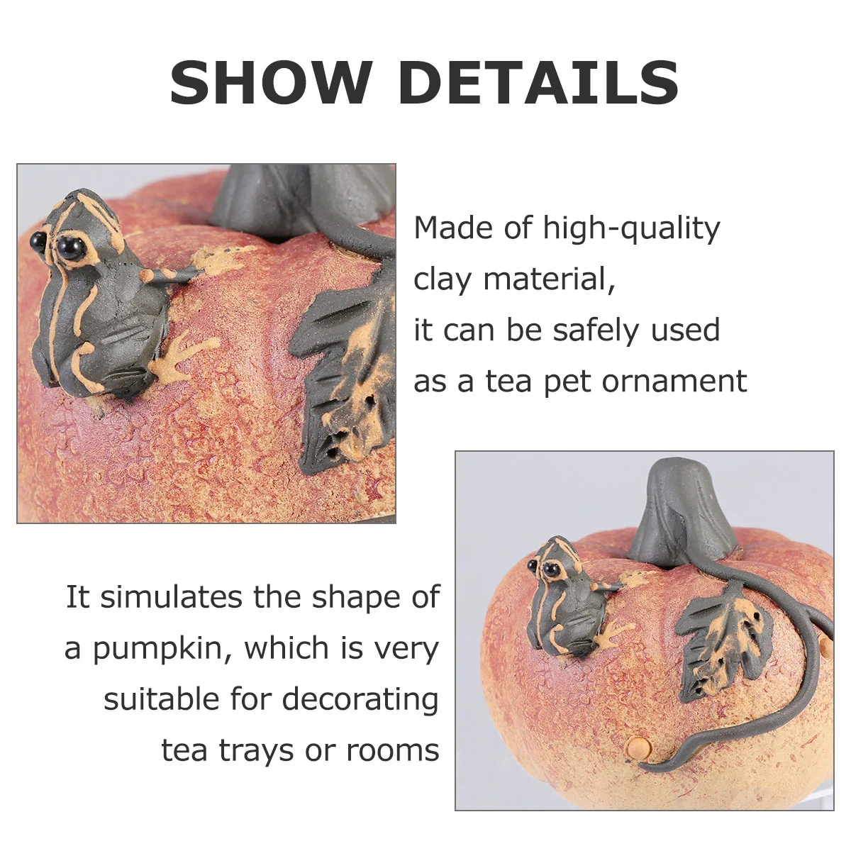 

Pumpkin Tea Pet Ornament Unique Water Spray Function Great Gift for Friends Families Halloween Decoration Tea Pet Ornament
