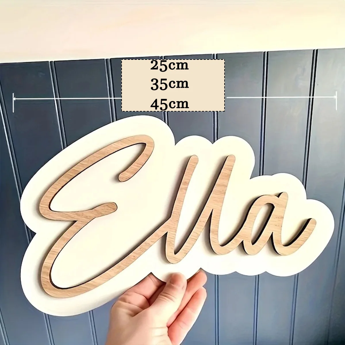 Customized double-layer letter nameplates, customized wooden doorplates, customizable wooden name cards, living room door decora