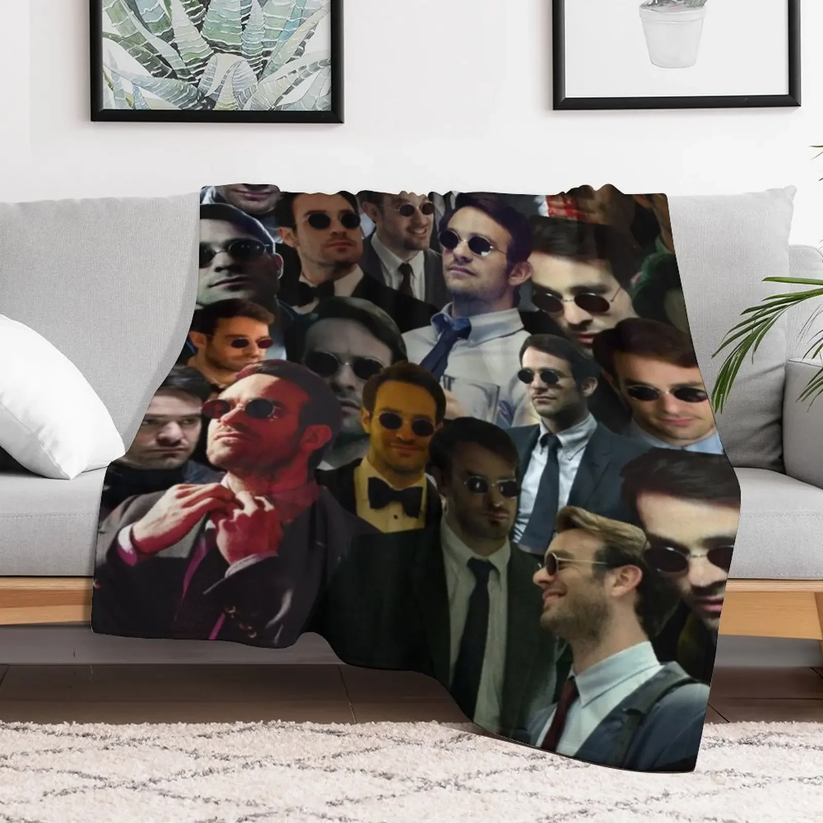 matt murdock-devil dare photo collage Throw Blanket Versatile Cozy Throw Blanket for All Occasions
