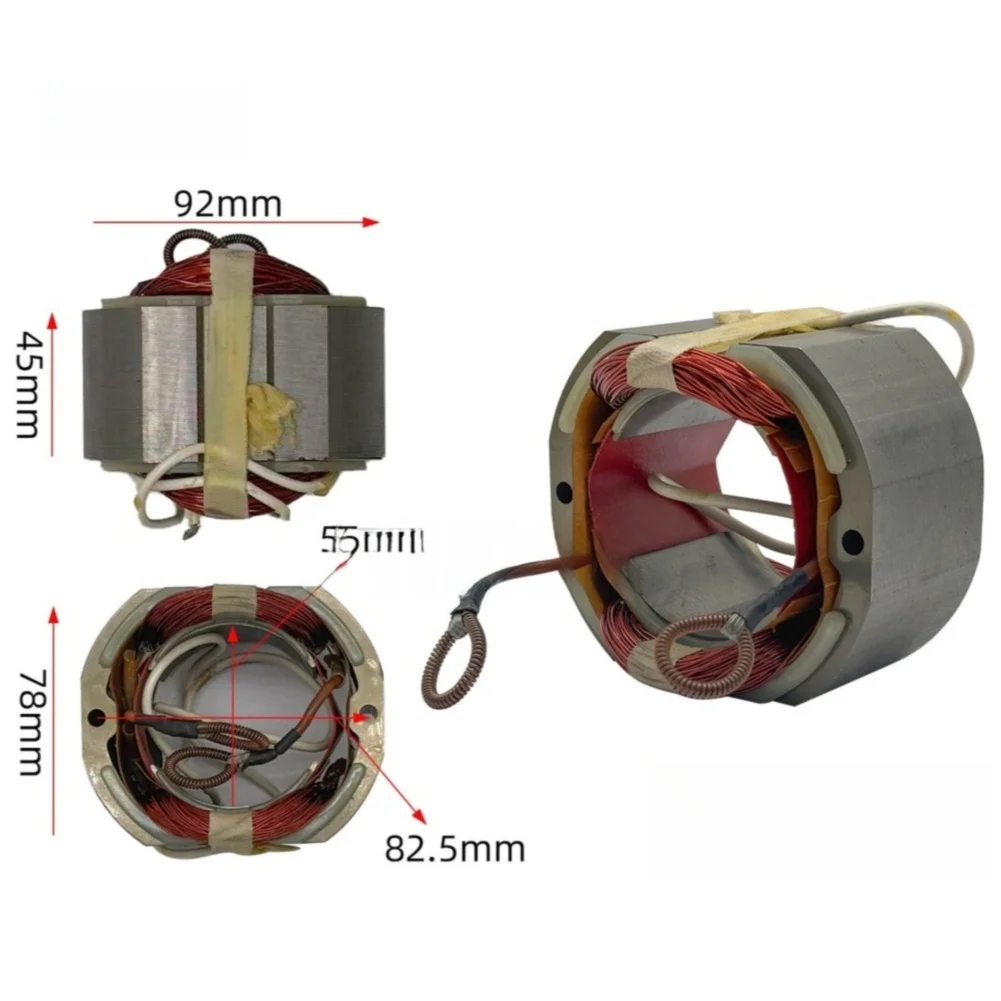 255mm Miter Saw Stator Replacement Part For Electric Cutting Machine Power Tool Accessory Silver Motor Component Repair Kit