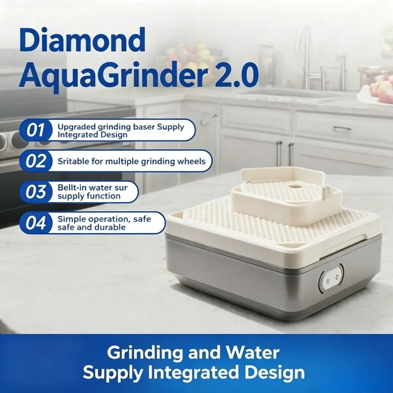 Double Layer Self Watering Grinder With Diamond Spiral Wheel Kit DIY Water Mill Machine Universal Voltage