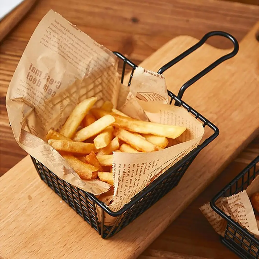 Fryers Basket Net Mesh Fries Chip Kitchen Tool Iron Fryer Food Storage Container Home BBQ French Fries Baskets with Handle
