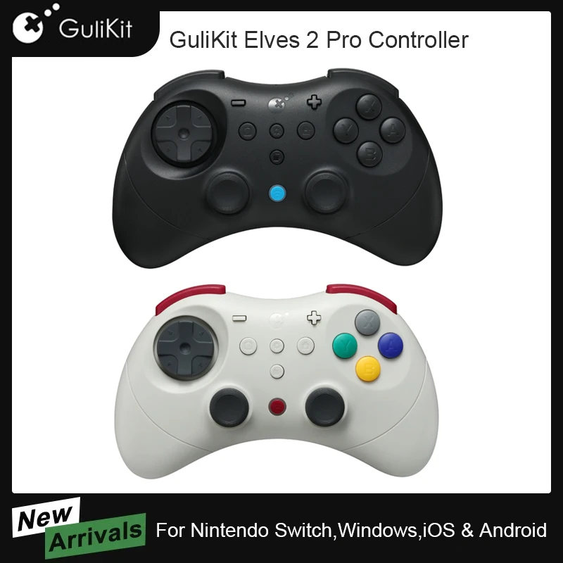 

GuliKit Elves 2 Pro Wireless Gaming Controller for Nintendo Switch,Windows,iOS & Android Hall Joysticks with 1000Hz Polling Rate