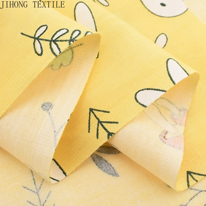 Tessuto Patchwork di cotone materiale Twill con stampa floreale gialla trapunta fai da te vestito da bambola per bambini forniture per ricamo