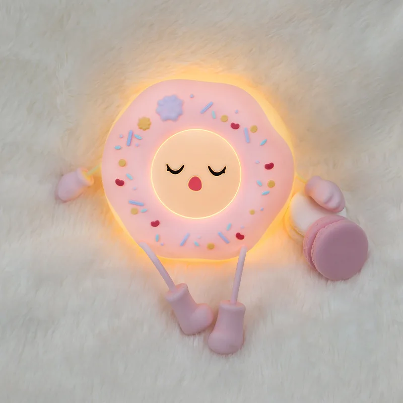 High Appearance Donut Night Light Cute Bedroom Creative Ins Bedside Lamp L Timed Children S Gift Atmosphere Light