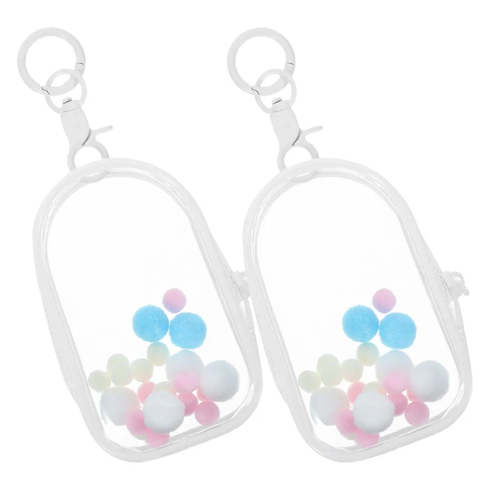 

2 Pcs Transparent Storage Bag Blind Clear Figure Display with Keychain Case for Figures Baby