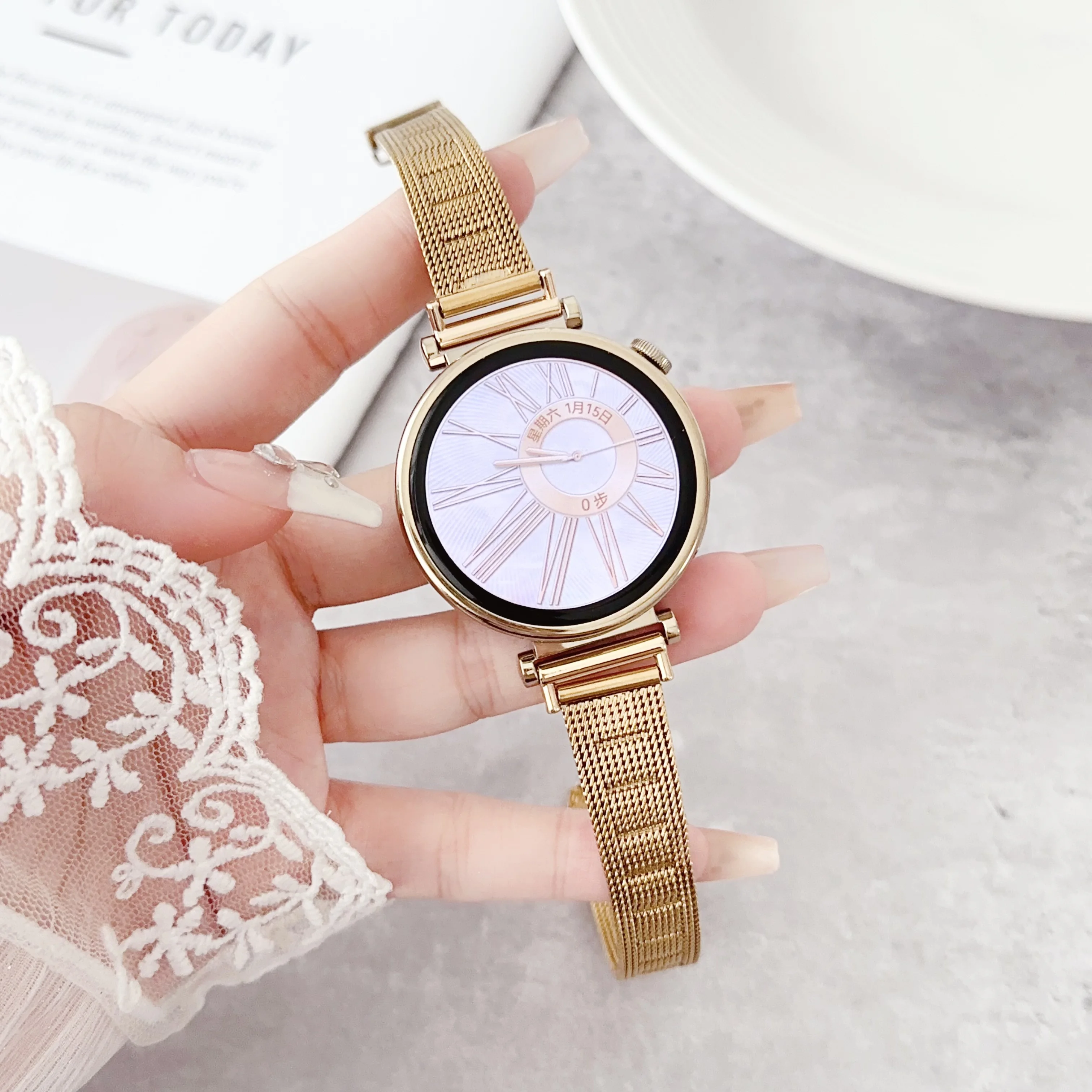 18 mm 20 mm 22 mm Wyszczuplający pasek ze sprzączką ze stali nierdzewnej do zegarka Huawei Watch GT4 5 41 mm 46 mm Smartwatch dla kobiet dziewczyna dama