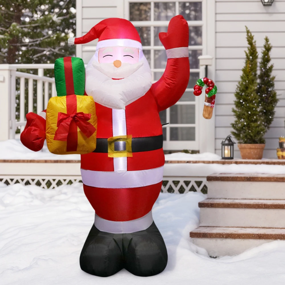 Christmas Santa Claus with LED Lights Inflatable Christmas Blow Up Yard Decorations for Outdoor Christmas Garden Decor